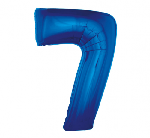 Foil balloon B&C digit 7, blue, 92 cm