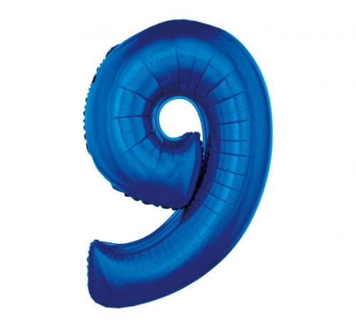 Folijas balons B&amp;C cipars 9, zils, 92 cm