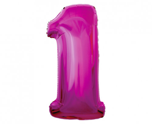 Folijas balons B&amp;C cipars 1, rozā, 92 cm