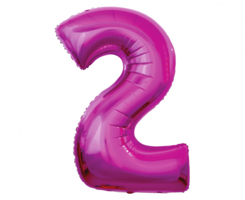 Folijas balons B&amp;C cipars 2, rozā, 92 cm