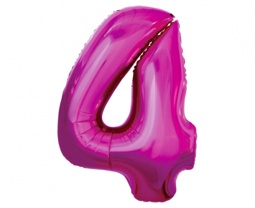Foil balloon B&C digit 4, pink, 92 cm Foil balloon B&C digit 4, pink, 92 cm