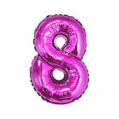 Folijas balons B&amp;C cipars 8, rozā, 92 cm
