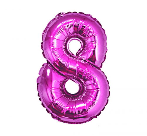 Folijas balons B&C cipars 8, rozā, 92 cm Folijas balons B&C cipars 8, rozā, 92 cm