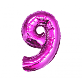 Folijas balons B&amp;C cipars 9, rozā, 92 cm