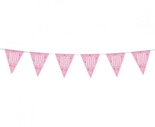 Banner Glitz 100, with flags, pink, 274 cm