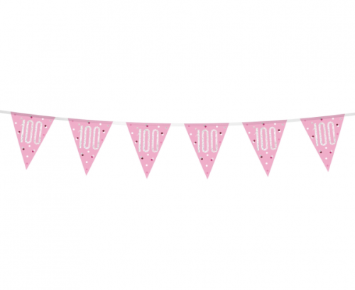 Banner Glitz 100, with flags, pink, 274 cm Banner Glitz 100, with flags, pink, 274 cm