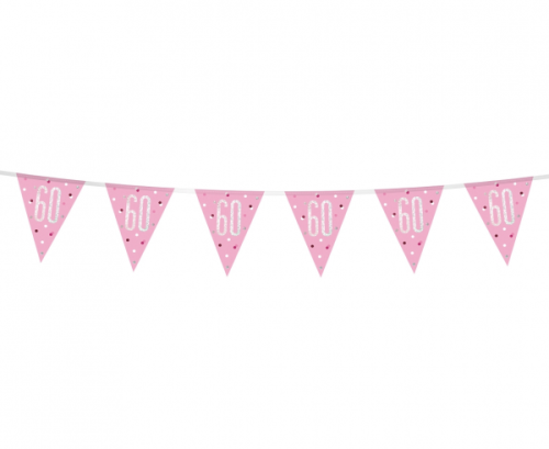 Banner Glitz 60, with flags, pink, 274 cm Banner Glitz 60, with flags, pink, 274 cm