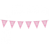 Banner Glitz 90, with flags, pink, 274 cm