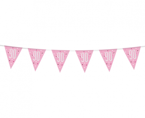 Banner Glitz 90, with flags, pink, 274 cm Banner Glitz 90, with flags, pink, 274 cm