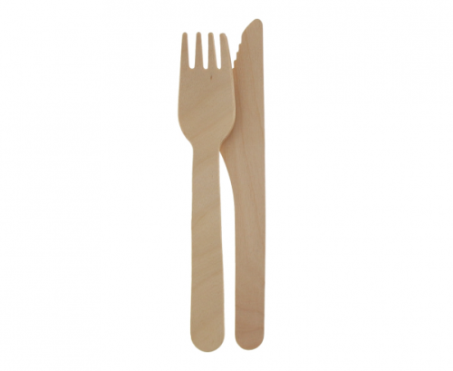 Eco-friendly collection - wooden knife & spoon, 1 set Eco-friendly collection - wooden knife & spoon, 1 set