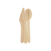 Eco-friendly collection, wooden knife, fork & spoon, 1 set