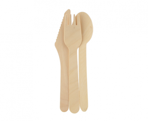 Eco-friendly collection, wooden knife, fork & spoon, 1 set Eco-friendly collection, wooden knife, fork & spoon, 1 set