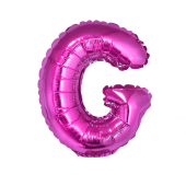 Воздушный шар из фольги &quot;Буква G&quot;, розовый, 35 см.