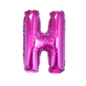 Folijas balons &quot;H burts&quot; , rozā, 35 cm