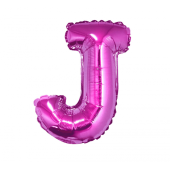 Folijas balons &quot;Burts J&quot; , rozā, 35 cm