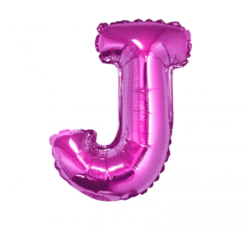 Воздушный шар из фольги "Буква J", розовый, 35 см.