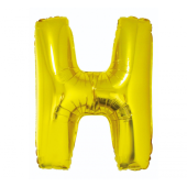 Folija balons &quot;H burts&quot; , zelts, 85 cm