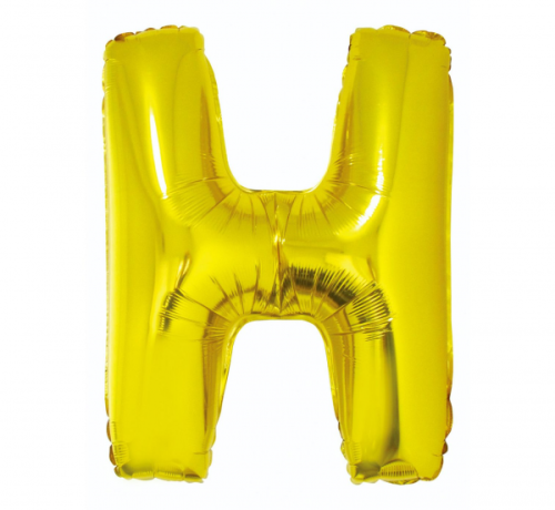 Folija balons &quot;H burts&quot; , zelts, 85 cm