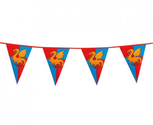 Garland, triangle flags Knights And Dragons Medieval, 6 m