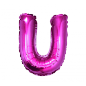Folijas balons &quot;Burts U&quot; , rozā, 35 cm