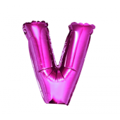 Воздушный шар из фольги &quot;Буква V&quot;, розовый, 35 см.