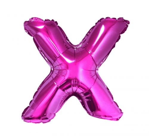 Воздушный шар из фольги "Letter X", розовый, 35 см.