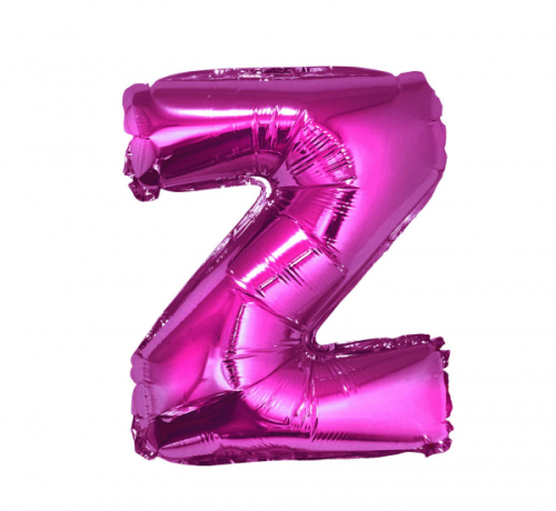 Folija balons "Burts Z" , rozā, 35 cm Folija balons "Burts Z" , rozā, 35 cm