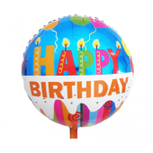 Folija balons &quot;Daudz laimes dzimšanas dienā , 34 cm