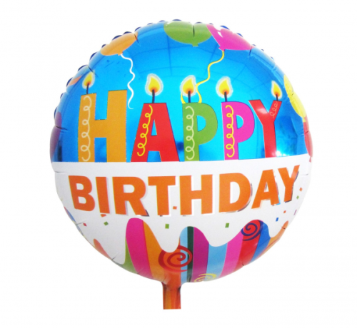 Folija balons &quot;Daudz laimes dzimšanas dienā , 34 cm