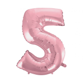 Folijas balons No 5, gaiši rozā, 92 cm