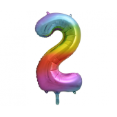 Folija balons numur 2, varavīksne, 85 cm