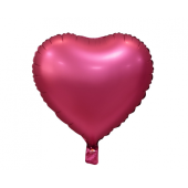 Воздушный шар из фольги (сердце), матовый, темно-розовый, 18 дюймов