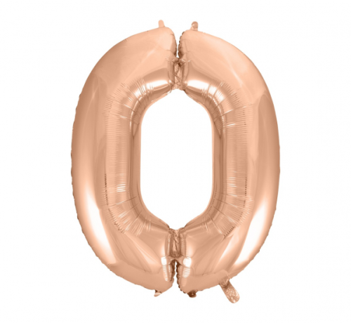 Folija balons No 0, rozā-zelts, 92 cm