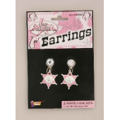 Sheriff earrings, pink