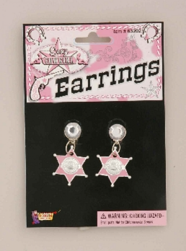 Sheriff earrings, pink