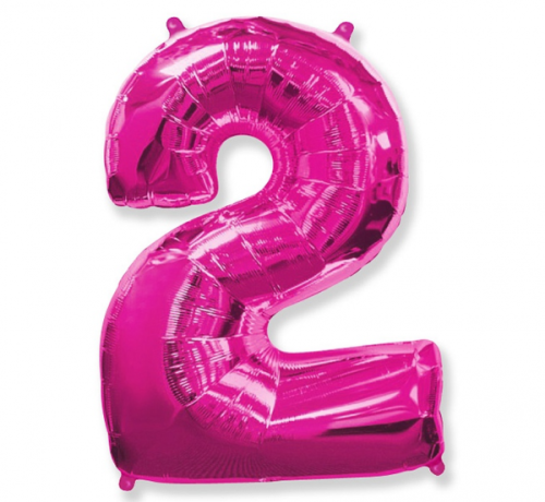 Folijas balons FX - &quot;Numurs 2&quot; rozā 85 cm