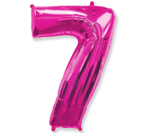 Folijas balons FX - "Numurs 7" rozā 85 cm