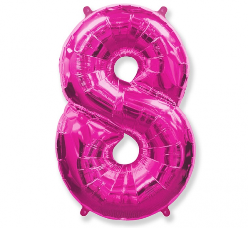 Folijas balons FX - &quot;Numurs 8&quot; rozā 85 cm