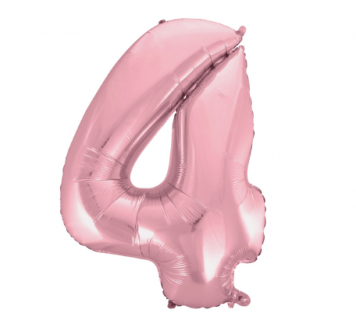 Foil balloon No 4, light pink, 92 cm