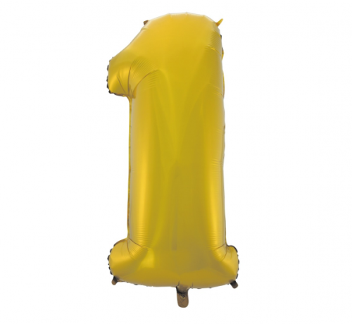 Folija balons Nr.1, zelta matēts, 92 cm