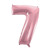Воздушный шарик из фольги No 7, светло-розовый, 92 см