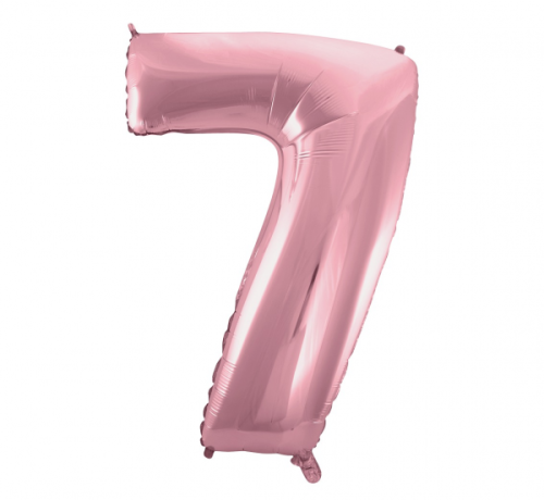 Folijas balons Nr.7, gaiši rozā, 92 cm