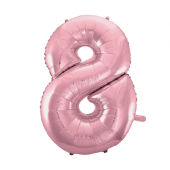 Folijas balons Nr.8, gaiši rozā, 92 cm