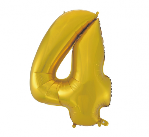 Folija balons Nr.4, zelta matēts, 92 cm