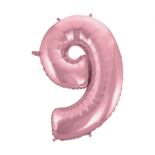 Воздушный шарик из фольги No 9, светло-розовый, 92 см