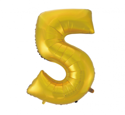 Folija balons Nr.5, zelta matēts, 92 cm