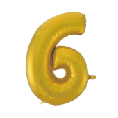 Folija balons No 6, zelta matēts, 92 cm
