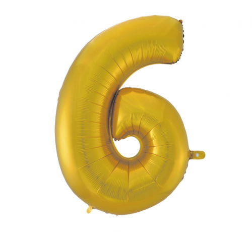 Folija balons No 6, zelta matēts, 92 cm