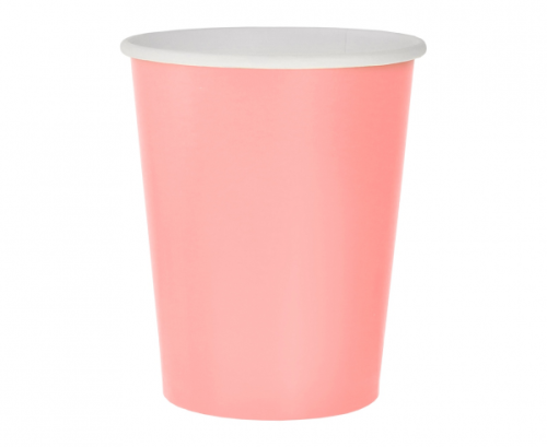Paper cups solid colour light pink, 270 ml / 14 pcs.