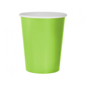 Paper cups solid colour green, 270 ml / 14 pcs.